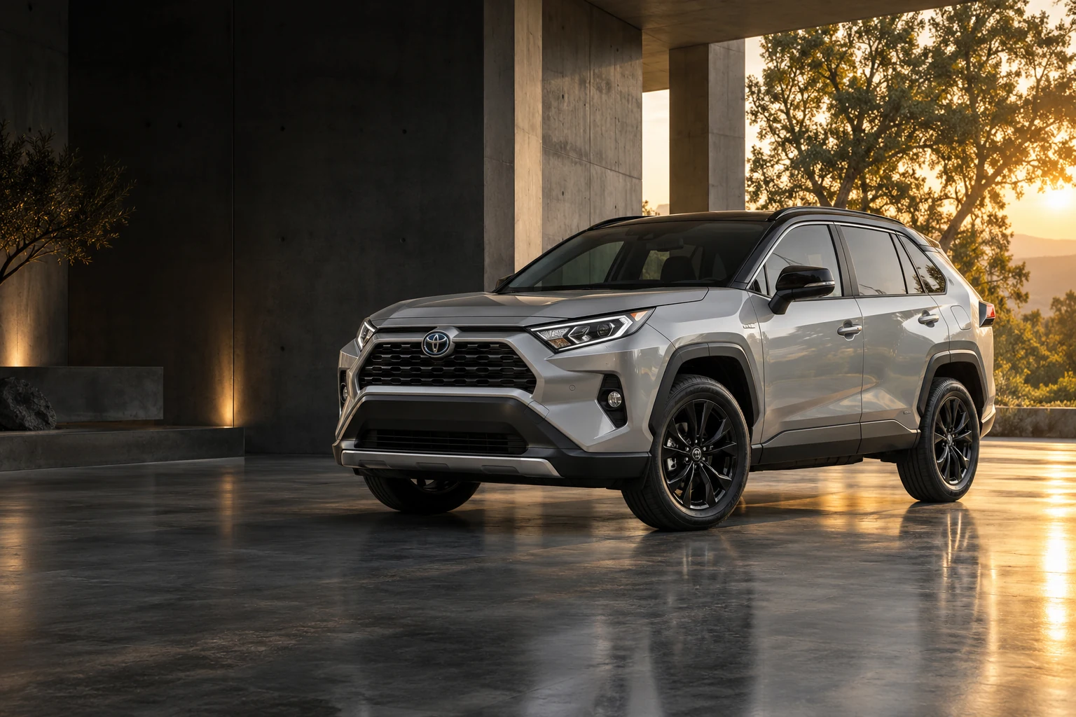 Silver SUV showroom concept
